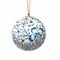Set of 3 Decorative Paper Hanging Blue Balls Hand Painted Ornaments with Glossy Finish